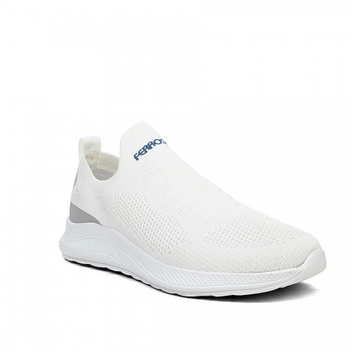 Ferrossa 041 Erkek Triko Beyaz Spor Ayakkabı +6 Cm
