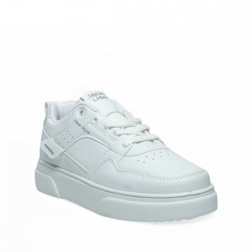 Jack Lion X30 Erkek Cilt Beyaz Spor Ayakkabı +6 Cm